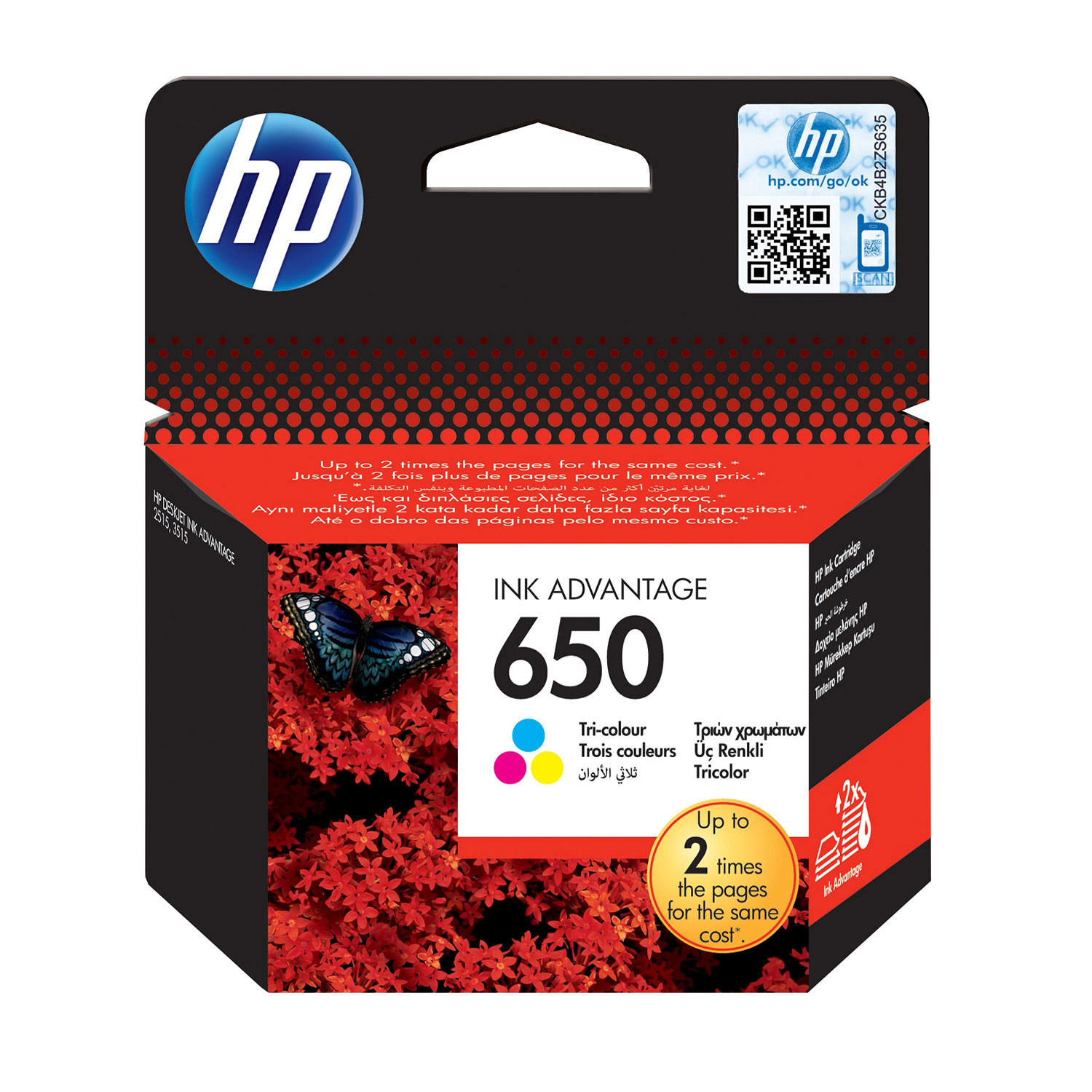 HP No 650 TRI-COLOR INK CRTR