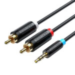 VENTION 3.5mm Male to 2RCA Male Cable 3m Black (BCLB)