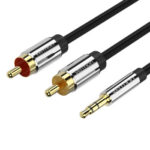 VENTION 3.5mm Male to 2RCA Male Audio Cable 1.5m Black Metal Type (BCFBG)