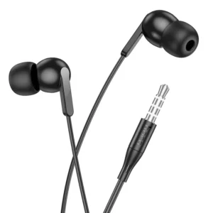 HOCO M124 ΑΚΟΥΣΤΙΚΑ 3,5MM JACK WIDE UNIVERSAL ΜΕ ΜΙΚΡΟΦΩΝΟ , ΜΑΥΡΑ