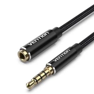 VENTION 3.5mm Male to Male Audio Cable 2m Black Aluminum Alloy Type (BAXBH)