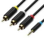 VENTION 3RCA Male to Male AV Cable  1.5m Black  (BCABG)