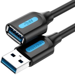 VENTION USB 3.0 Male to A Female Extension Cable 3m Black PVC Type (CBHBI)